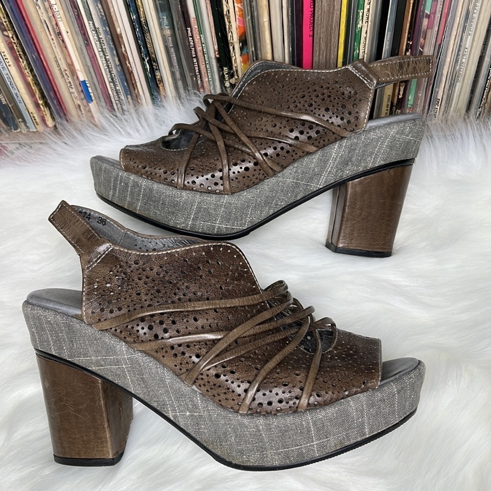 Antelope Block Heel Platform Sling Back Sandals W… - image 3